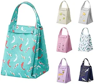 SEEKER Lunch Bag Insulated Foldable Lunch Box Carrier for Hot or Cold Food, Lunch Tote Bag Handbag Container Bag for Potluck Parties Picnic Cookouts Work Hiking Beach Fishing (Green)