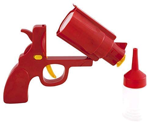 Novelty Condiment Shooter Dispenser - Plastic Ketchup Mustard BBQ Hot Sauce Container Squeeze Gun Shaped Bottle Funny - Thumbnail 3