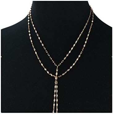 Women Sexy Harness Necklace Thigh Chain Shiny Fashion Body Chain Jewelry Adjustable Bikini Body Jewelry Bralette Body Chain Fashion Curb Chain Design for Women and Girls (necklace, gold)