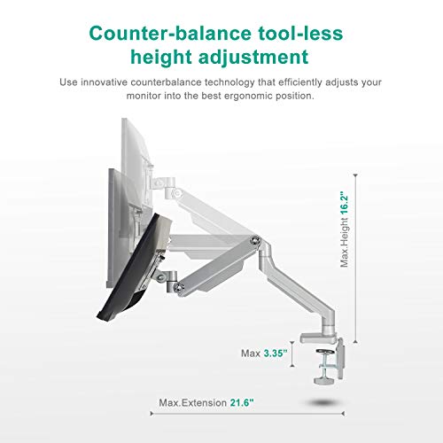 EleTab Single Monitor Desk Mount Height Adjustable Single Monitor
