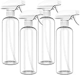 Clear Plastic Spray Bottle, Flutain 4-Pack 16OZ