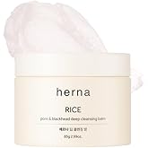 Herna Rice Pore & Blackhead Cleansing Balm – Removes Makeup & Sunscreen, Deep Pore Cleanse, Non-Greasy Hydration, Jojoba & Olive Oils, Sensitive-Skin Safe 85g (2.99 fl.oz)