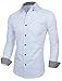 TAM WARE Mens Classic Slim Fit Contrast Inner Long Sleeve Dress Shirts TWNMS314-1-317-WHITE-US M