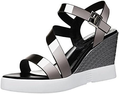 PerfectAZ Women Fashion Casual Breathable Open Toe Ankle Strap Slip On Platform Wedge Comfort Sandals(7.5 B(M) US, Livid)