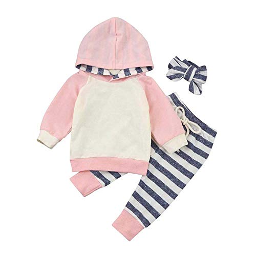 image for Baorong Baby Girls Long Sleeve Flowers Hoodie Tops with Kangaroo Pocke