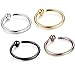 FIBO STEEL 20G Stainless Steel Body Jewelry Piercing Nose Ring Hoop 8MM Inner Diameter 4PCS