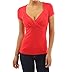 CoCo Fashion Women's Cross-front V Neck Ruched Long Sleeve Blouse Tops
