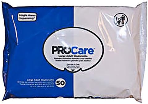 Washcloth/Wipe for Adults, 2 Pack Special, with Aloe and Vitamin E, 50 per Pack