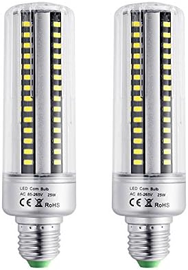 EKSAVE (2 Pack) 25W E26 E27 LED Corn Bulb E26 E27 Base 200 Watt equivalent Warm White 3000K