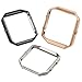 bayite Replacement Accessory Steel Frame Compatible Fitbit Blaze Smart Watch Pack of 3, Black, Silver and Rose Gold