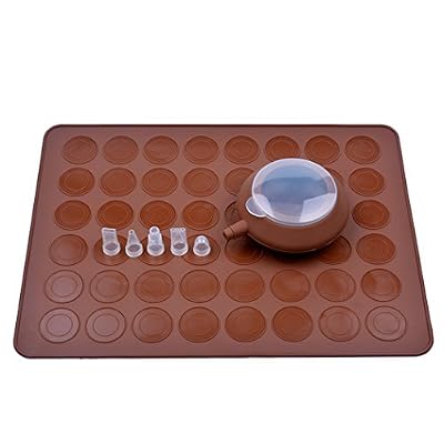 inkintÂ® Macaron Baking Tools Silicone Mat Sheet Macaron Maker Kit/ Cookie Molds/ Dessert Molds with Decorating Cream Squeezing Nozzle