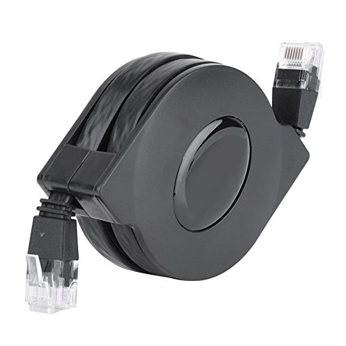 CAT 7 Ethernet Cable,Fosa 1pc New 1m/2m Adjustable Retractable CAT6 RJ45 LAN Network Cable Cord Black(2M)