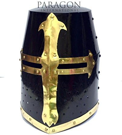 Roman Crusader Knight Templar Helmet Ancient Warriors Black Knight Helmet