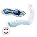 Swimming Goggles,Anti-Fog No-Leak UV Protection Racing Swim Goggles with 4 Interchangeable Nose Pieces+Case+Nose Clip+Ear Plugs,by Mooker (Black&Blue)