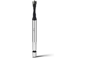 WOBLLMX 1/4" Forstner Drill Bit with 1/4" Quick Change Hex Shank,Tungsten Carbide Tipped - for Hard Wood,Soft Wood Woodworking Hinge Cutter Tool Kits for Veneered Plywood Plastic