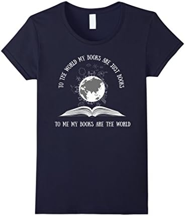 Womens Books-Shirt,Love-Reading,Book-Lovers,Gift,T-shirt Large Navy