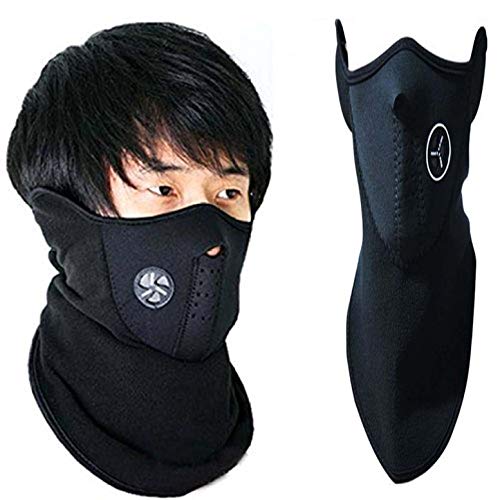 Frackkon Anti Pollution Dust SUN Protection Neck Warmer Half Face Mask for Bikers Cycling (Black, Free Size) PACK OF 1 FOR Unisex