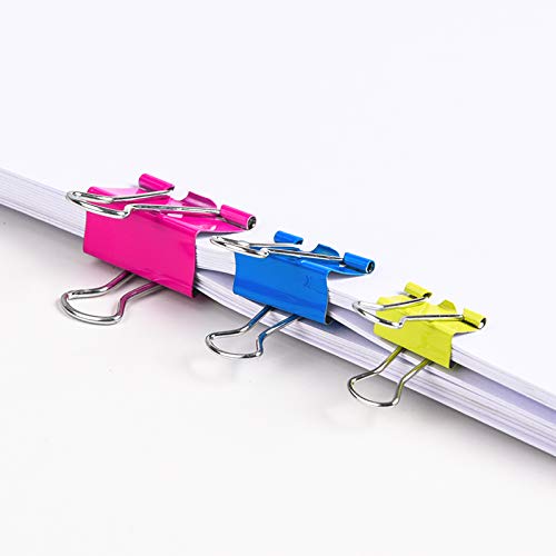 Neworkg 240 Pcs Muticolor Office Clips Set, 3 Sizes Binder Clips, 4 Colors Rubber Bands, 2 Sizes Paper Clips, Paper Clamps with Box for Office & School Supplies