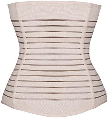 Muktat_ Waist Trainer Girdle Body Cincher Shaper Underbust Corset Slim Belt Shapewear ( Size L ) Nude