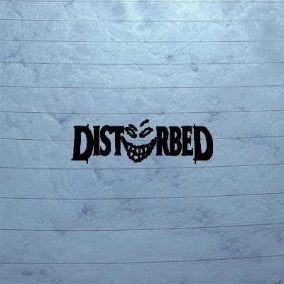 DIE CUT WALL VINYL BIKE HELMET LAPTOP MACBOOK WINDOW DISTURBED ROCK BAND ADHESIVE VINYL CAR BLACK ART CAR AUTO STICKER