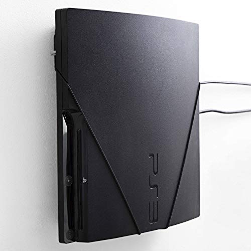 FLOATING GRIP PS3 Slim, Playstation 3 Slim, Vertical Wire Wall Mount (Black), Patent Pending and Proprietary Design, Made in Denmark