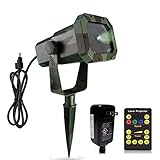 EVA LOGIK Outdoor Waterproof Laser Projector Light, Moving RGB 20 Patterns, with RF Remote Control and Timer, Perfect for Lawn, Party, Garden Decoration