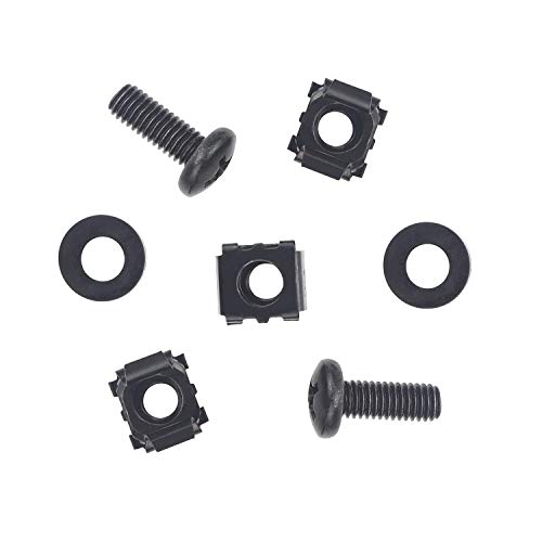 Favordrory 60 Pack M6 x 16mm Rack Mount Cage Nuts, Screws and Washers for Rack Mount Server Cabinet, Rack Mount Server Shelves, Routers, Black - Thumbnail 5