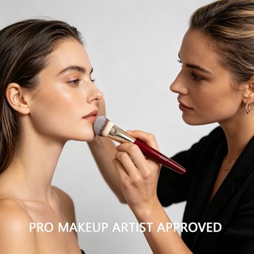 BEILI 15-Piece Makeup Brush Set, Professional Makeup Brushes for Liquid, Cream & Powder Eyeshadow, High-Density Bionic Bristles Vegan Cosmetic Brushes, Premium Burgundy Red