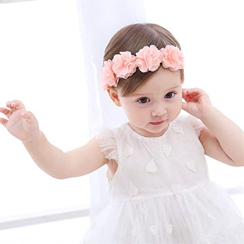 Baby Girls Headbands, AOKE Chiffon Flower Lace Band Hair Accessories for Newborns, Toddlers and Children