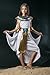 La Mascarade Kids Girls Cleopatra Halloween Costume Egyptian Princess Dress Up & Role Play (3-6 Years) White, Gold