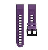 Wearable4U Garmin Fenix 5X 26mm Quick Release Easy Fit Silicone Replacement Watch Band for Garmin Fenix 5X, Quatix 3, Fenix 3 HR, Fenix 3, Tactix Bravo, Foretrex 601, Foretrex 701 (Purple)