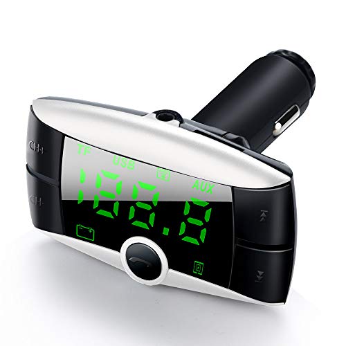 USHOT Wireless Bluetooth FM Transmitter Modulator Car Kit MP3 Player with Dual USB Charger Rose Gold One Size - Thumbnail 2
