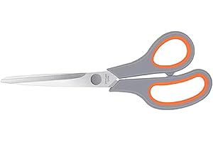 8.5" All Purpose Scissors, Stainless Steel Blades and Comfort Grip Handles - For Office, Home, School, Sewing, and Crafts
