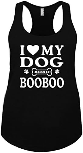 Mighty Ambitious Ladies Funny Tank Top I Love (Heart) My Dog Booboo 2X