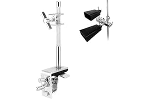 DRFEIFY Cowbell Clamp, Cowbell Holder Jazz Drum Kit Hoop Mounted Cowbell Clamp Up or Down Adjustment Percussion accessories