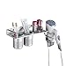 3-in-1 Wall Mounted Aero Aluminum Toothbrush Hair Dryer Organizer Holder Storage Hanging Rack Organizer Silver
