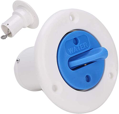 POFET Plastic Marine Deck Filler,Boat Hull Deck Fuel Fills for Fuel,Petrol,Gas,Diesel or Water(White)