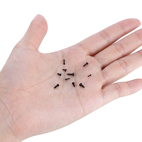 MEIYYJ M1 M1.2 M1.4 M1.7 Mix PA Phillips Head Micro Screws Round Head Self-Tapping Electronic Mini Wood Screws Kit, Pack of 1000