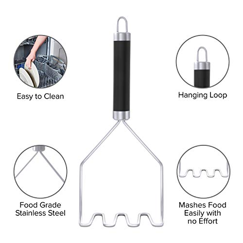 SIGAL Potato Masher and Vegetable Peeler Set, Stainless Steel Wire Head