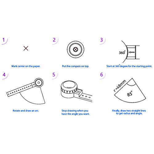 The Most Versatile Magcon Tool Design Drawing Curved Metallic Ruler Mini Compass Protractor Combo Patterns for Notepad Designers Artists Architects Student - Thumbnail 3