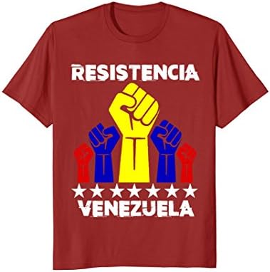 Mens SMART DESIGNZ: Resistencia Venezuela Protesta T-Shirt Large Cranberry