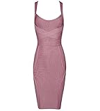 Beateen Women's Deep V Bandage Spaghetti Strap Dress BT14204