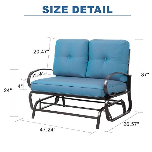 JY QAQA Loveseat Outdoor Patio Glider Rocking Bench, Porch Furniture