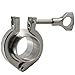 HFS (R) OD SS304 Sanitary Pipe Weld Ferrule + Tri Clamp + PTFE Gasket Set (1.5IN)