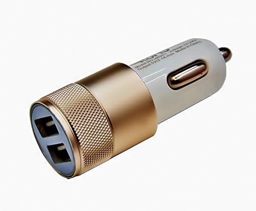 DMK Tech CA-44 2.1 Amp dual USB car charger 2-Port Smart USB Quick Charge Car Charger for Apple iPhone and Tablet devices - Gold