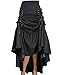 Kimikal Gothic Steampunk Long Sateen Corset Skirt (Large (Waist 30.7 inches), Black)