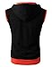 H2H Mens Active Fashion Sleeveless Hoodie Zip-up Vest for exercise BLACKORANGE US XL/Asia XXL (JNSK31)