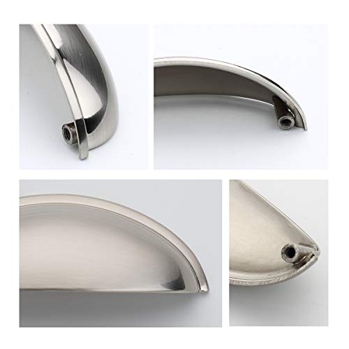 Furniware 25Pack 3 Inch(76mm) Drawer Pulls, Half Moon Cup Handle Hardware for Kitchen