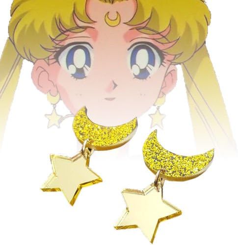 MiniEsting(TM) Anime Sailor Moon Earrings for Girl Sailor Moon Cosplay Costume Kawaii Star Moon