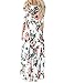 21KIDS Girls Floral Flared Pocket Maxi Three-Quarter Sleeves Holiday Long Dress,White,8 Years